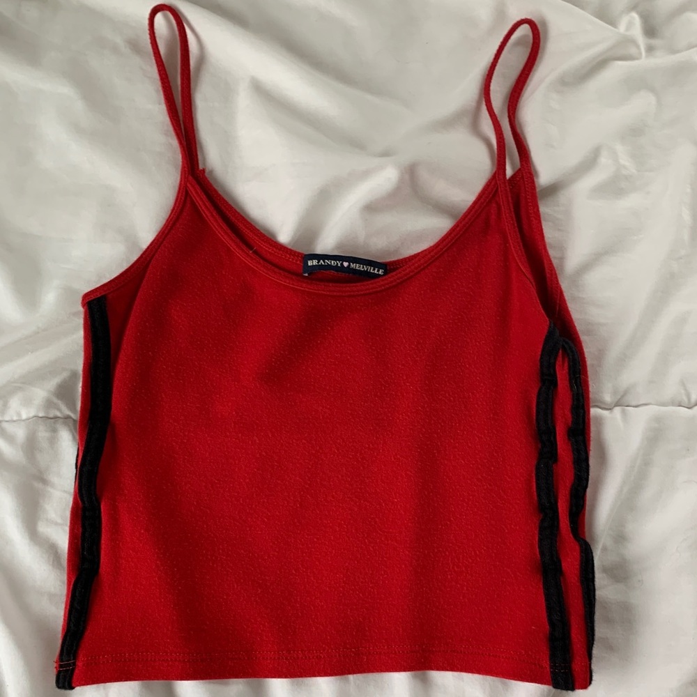 red and black brandy melville tank top